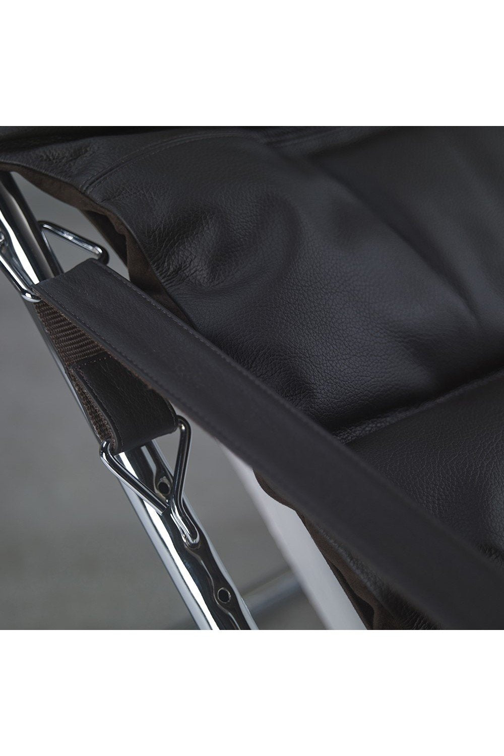 Estetik Decor-Comfort Base Katlanabilir Hakiki Deri Berjer Siyah - Metal Krom Ayaklı-Koltuk & Berjer-2-roqelvaxirum.shop