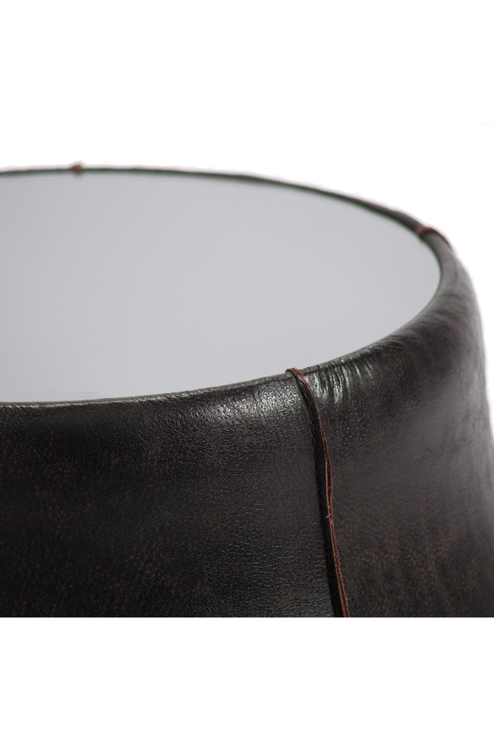 Estetik Decor-Plateau Medium Koyu Kahve Hakiki Sığır Derisi Laminasyonlu Füme Ayna Üstlü - Modern Yan Sehpa-Yan Sehpa-2-roqelvaxirum.shop