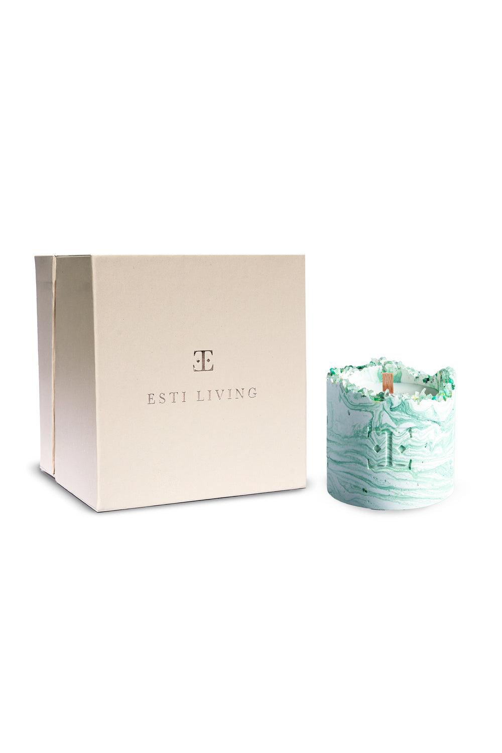 Esti Living-Mystic Green Taşlı Küçük Boy Mum-Mum-3-roqelvaxirum.shop