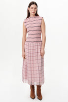 Exquise-Gipeli Fırfır Yaka Astarlı Regular Midi Elbise-Elbise-1-roqelvaxirum.shop