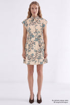 Exquise-Pileli Bele Oturan Slim Fit Mini Elbise-Elbise-3-roqelvaxirum.shop