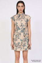 Exquise-Pileli Bele Oturan Slim Fit Mini Elbise-Elbise-8-roqelvaxirum.shop