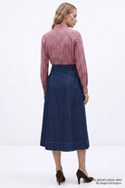 Exquise-Regular Denim Midi Etek – Mavi̇-Etek-3-roqelvaxirum.shop