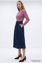 Exquise-Regular Denim Midi Etek – Mavi̇-Etek-6-roqelvaxirum.shop