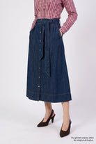 Exquise-Regular Denim Midi Etek – Mavi̇-Etek-9-roqelvaxirum.shop