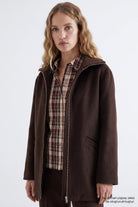 Exquise-Ribanalı Yün Karışımlı Astarlı Oversize Kaban – Kahverengi̇-Kaban-7-roqelvaxirum.shop