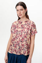 Exquise-Düşük Kollu Saten Yüzeyli Regular Çok Renkli Bluz-Bluz-1-roqelvaxirum.shop