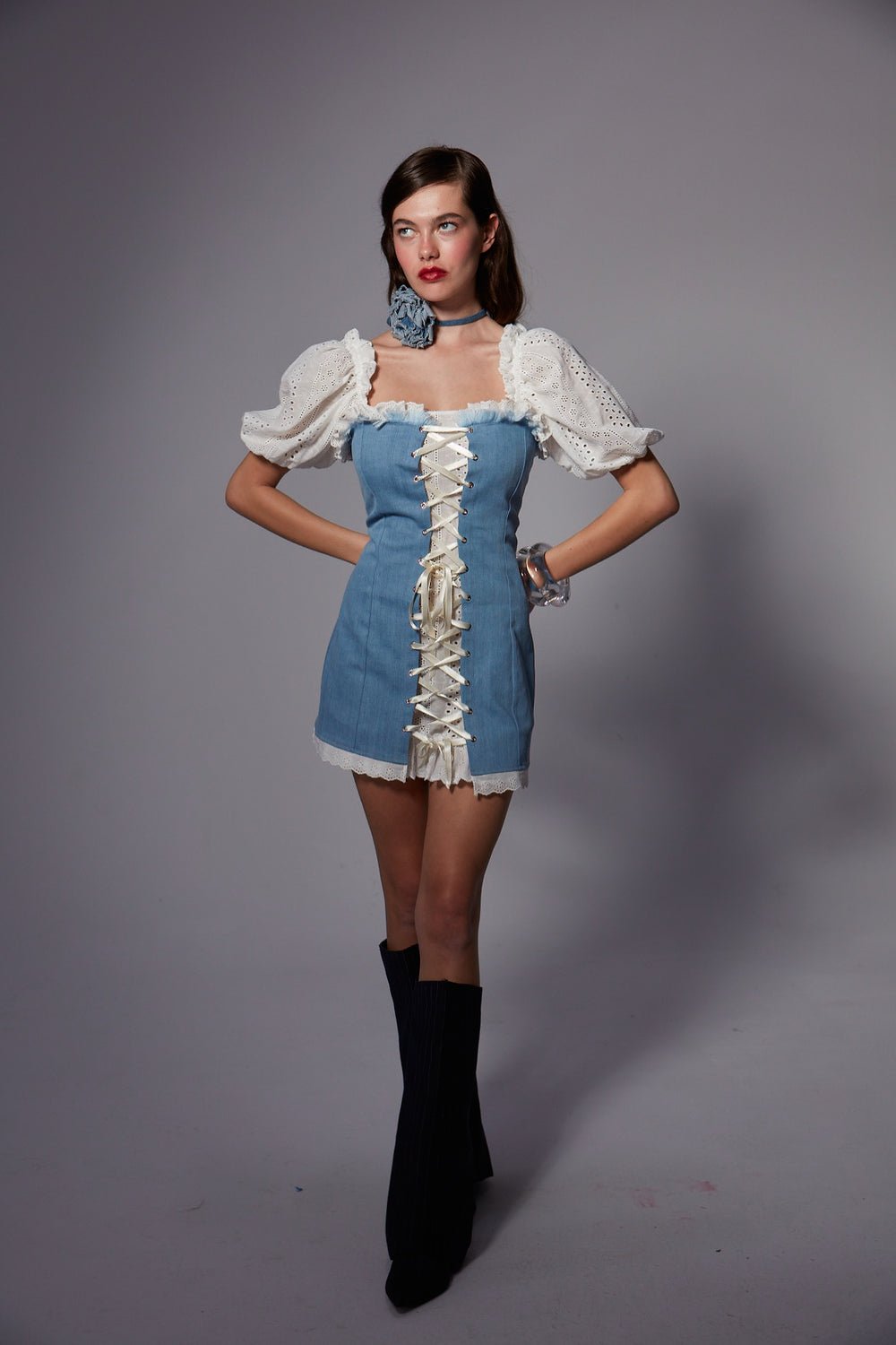Fèe Muse-Peony Elbise Denim-Elbise-7-roqelvaxirum.shop