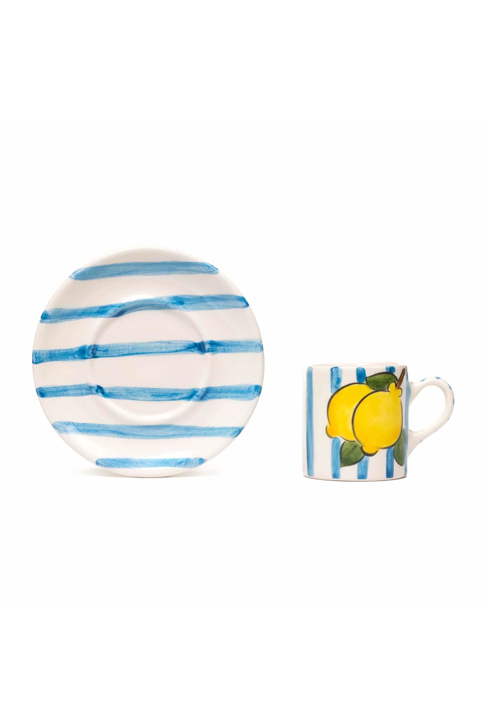 Feeling Good Inside-Baby Blue Lemon Line Handled Coffee Set-Bardak-2-roqelvaxirum.shop