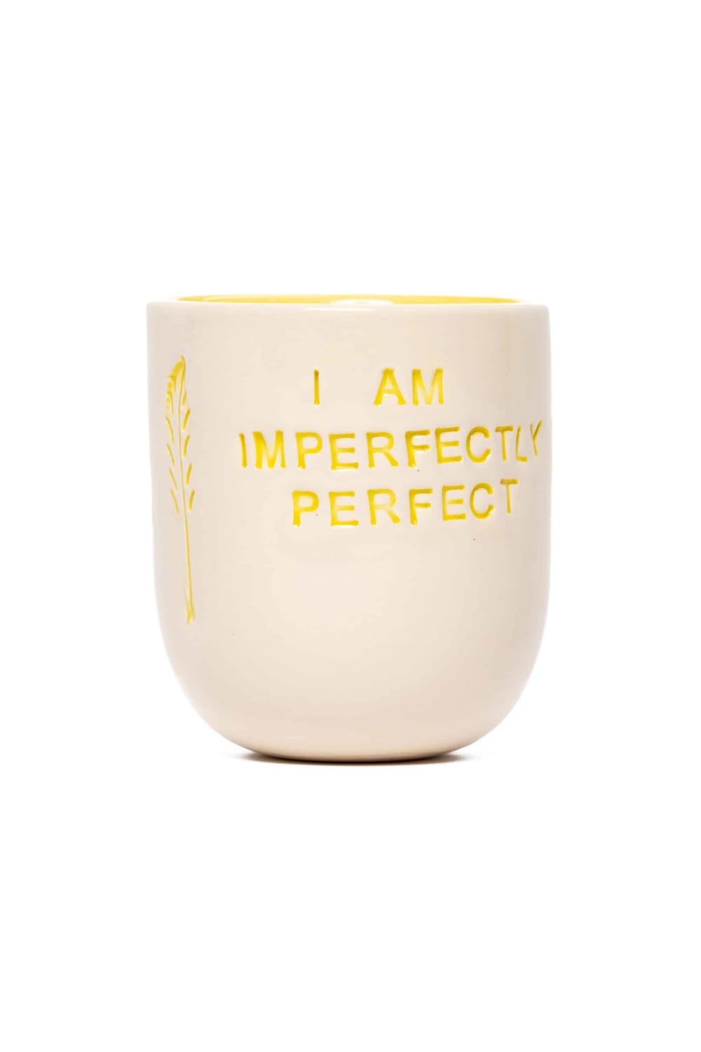 Feeling Good Inside-“ I Am Imperfectly Perfect ” Yellow Mood Mug-Bardak-1-roqelvaxirum.shop