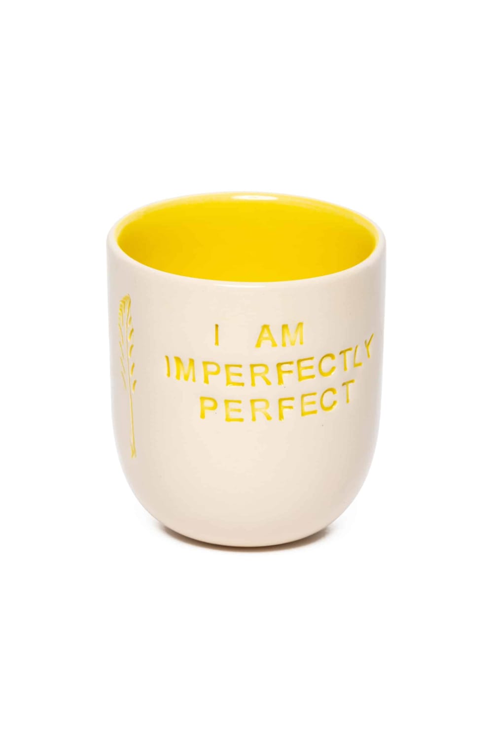 Feeling Good Inside-“ I Am Imperfectly Perfect ” Yellow Mood Mug-Bardak-2-roqelvaxirum.shop
