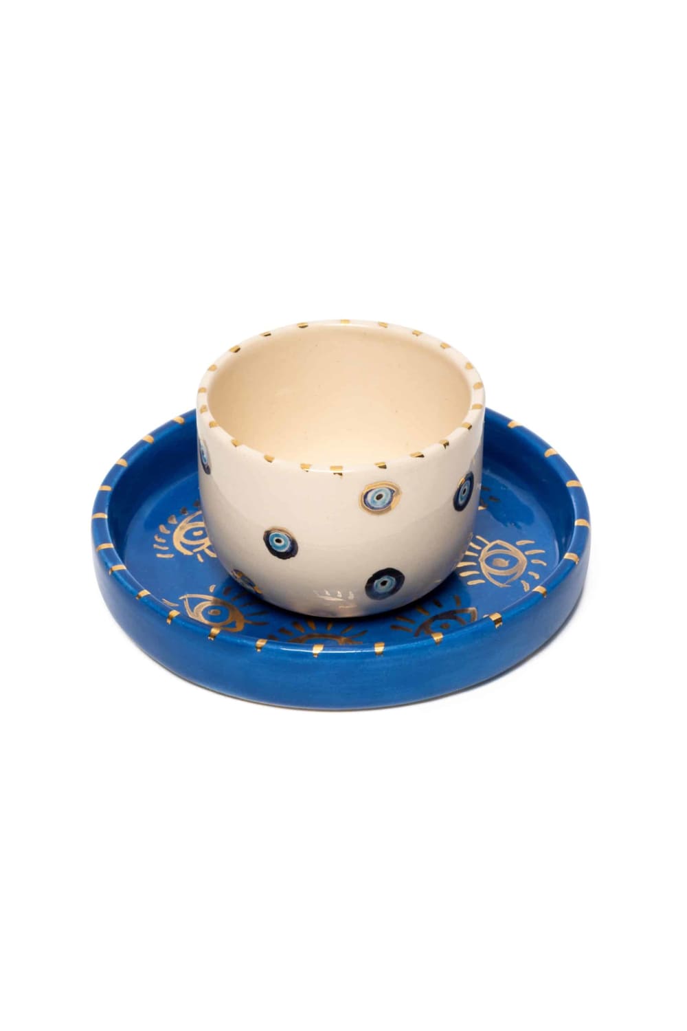 Feeling Good Inside-Inner Eye Collection Gözlü Kobalt Türk Kahvesi Fincanı Seti-Bardak-2-roqelvaxirum.shop
