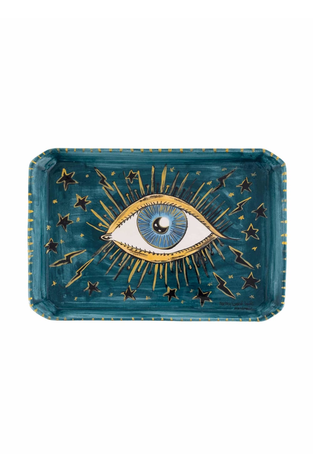 Feeling Good Inside-Inner Eye Collection Mavi Gözlü Handmade Seramik Tepsi-Sunum Aksesuarları-1-roqelvaxirum.shop