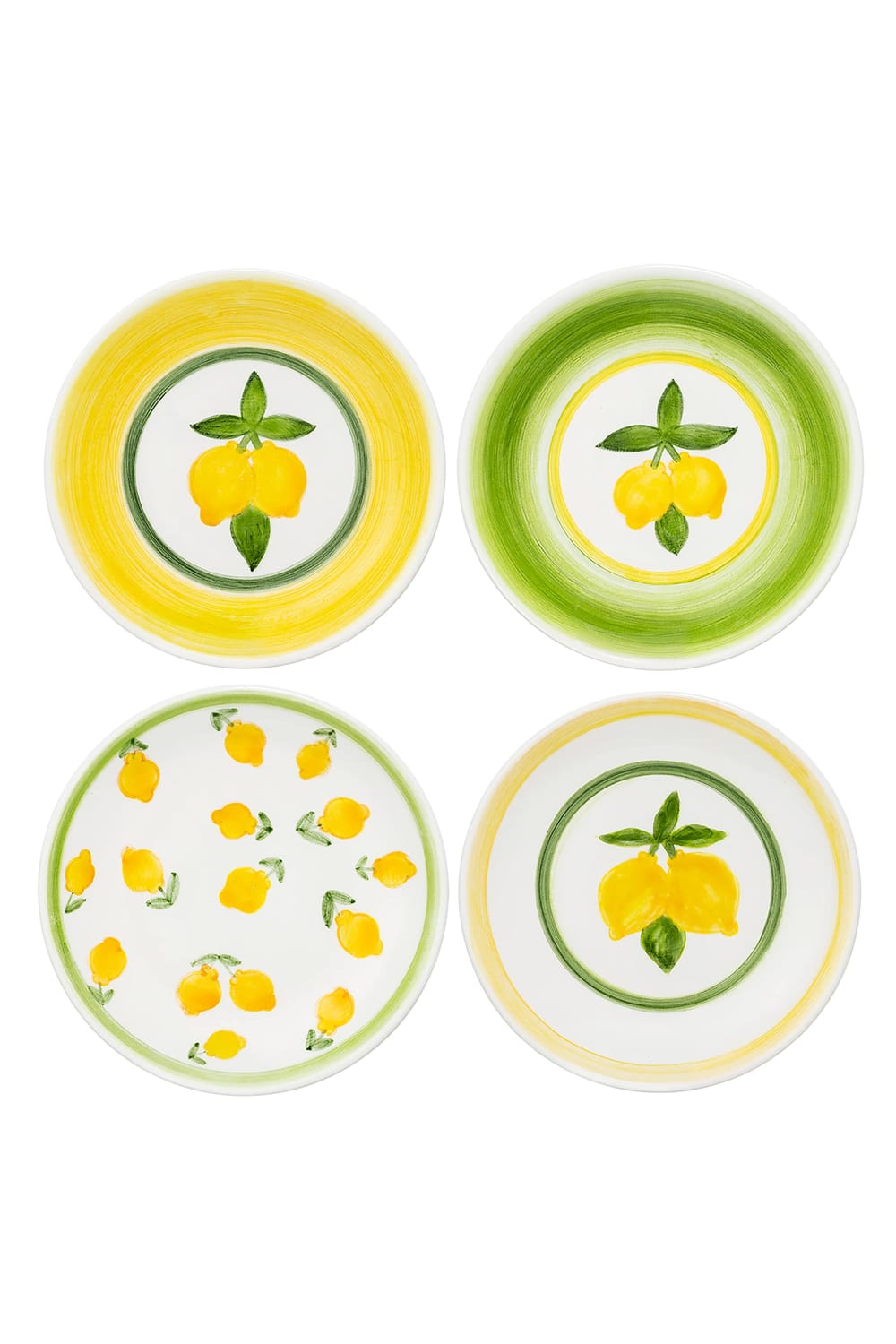 Feeling Good Inside-Lemon Splash Collection Handmade Seramik 4’lü Yemek Tabağı Set-Tabak & Kase-1-roqelvaxirum.shop
