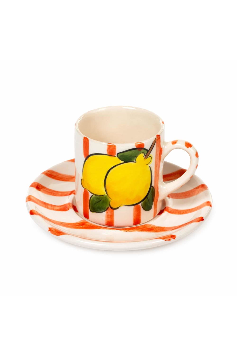 Feeling Good Inside-Orange Lemon Line Handled Coffee Set-Bardak-1-roqelvaxirum.shop