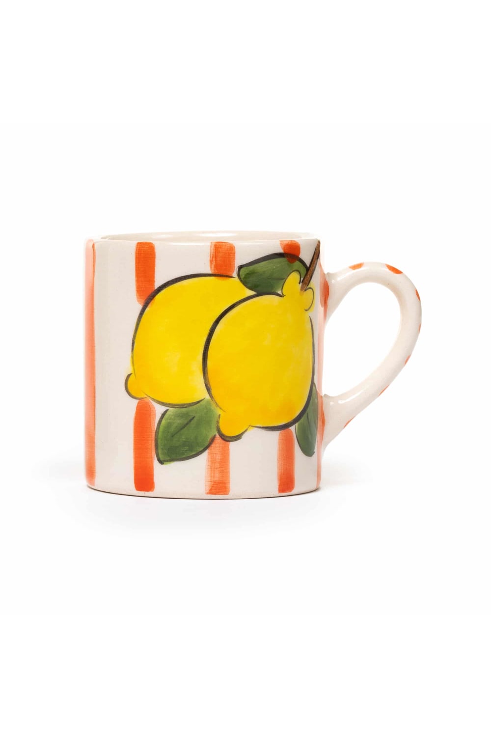 Feeling Good Inside-Orange Lemon Line Handled Coffee Set-Bardak-3-roqelvaxirum.shop