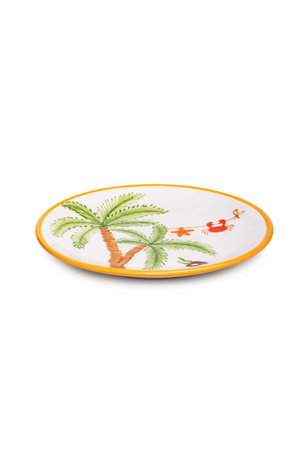 Feeling Good Inside-Palm Beach Seramik Turuncu Tatlı Tabağı-Tabak & Kase-2-roqelvaxirum.shop