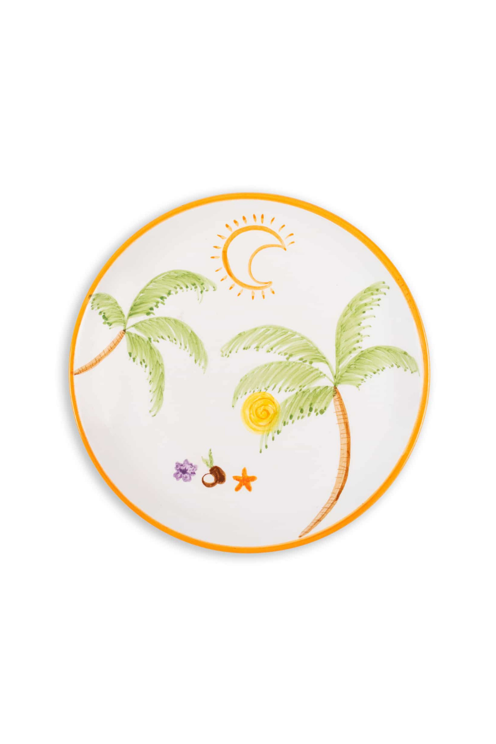 Feeling Good Inside-Palm Beach Seramik Turuncu Yemek Tabağı-Tabak & Kase-1-roqelvaxirum.shop