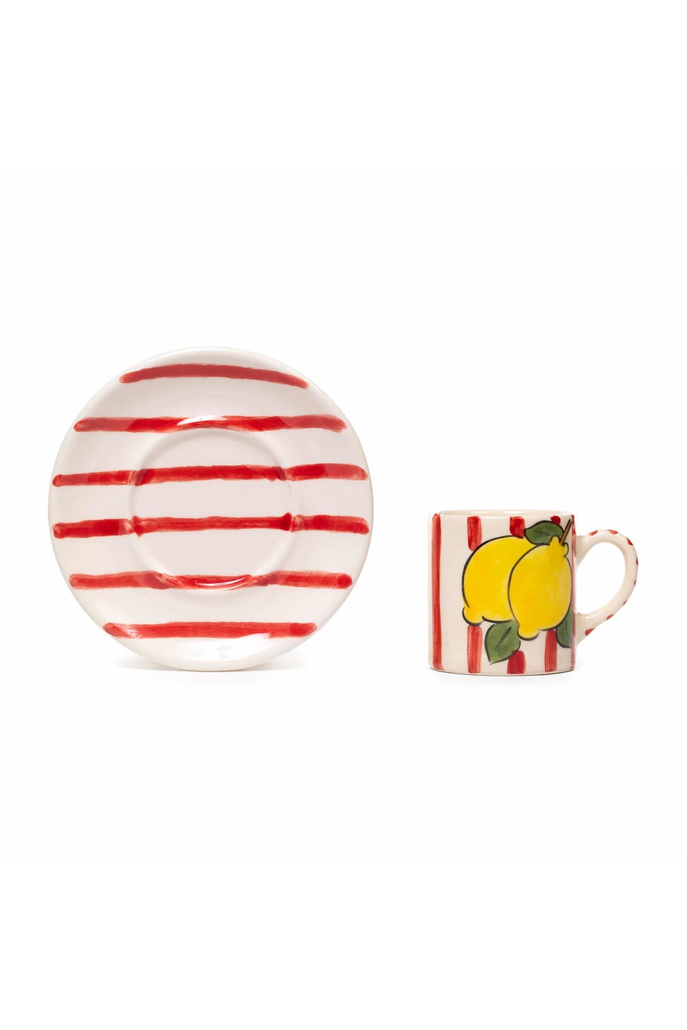 Feeling Good Inside-Red Lemon Line Handled Coffee Set-Bardak-4-roqelvaxirum.shop