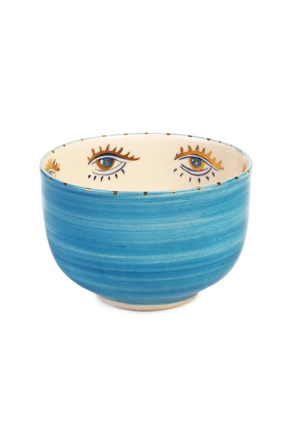 Feeling Good Inside-Signature Eye Handmade Ceramic Blue Bowl-Tabak & Kase-1-roqelvaxirum.shop