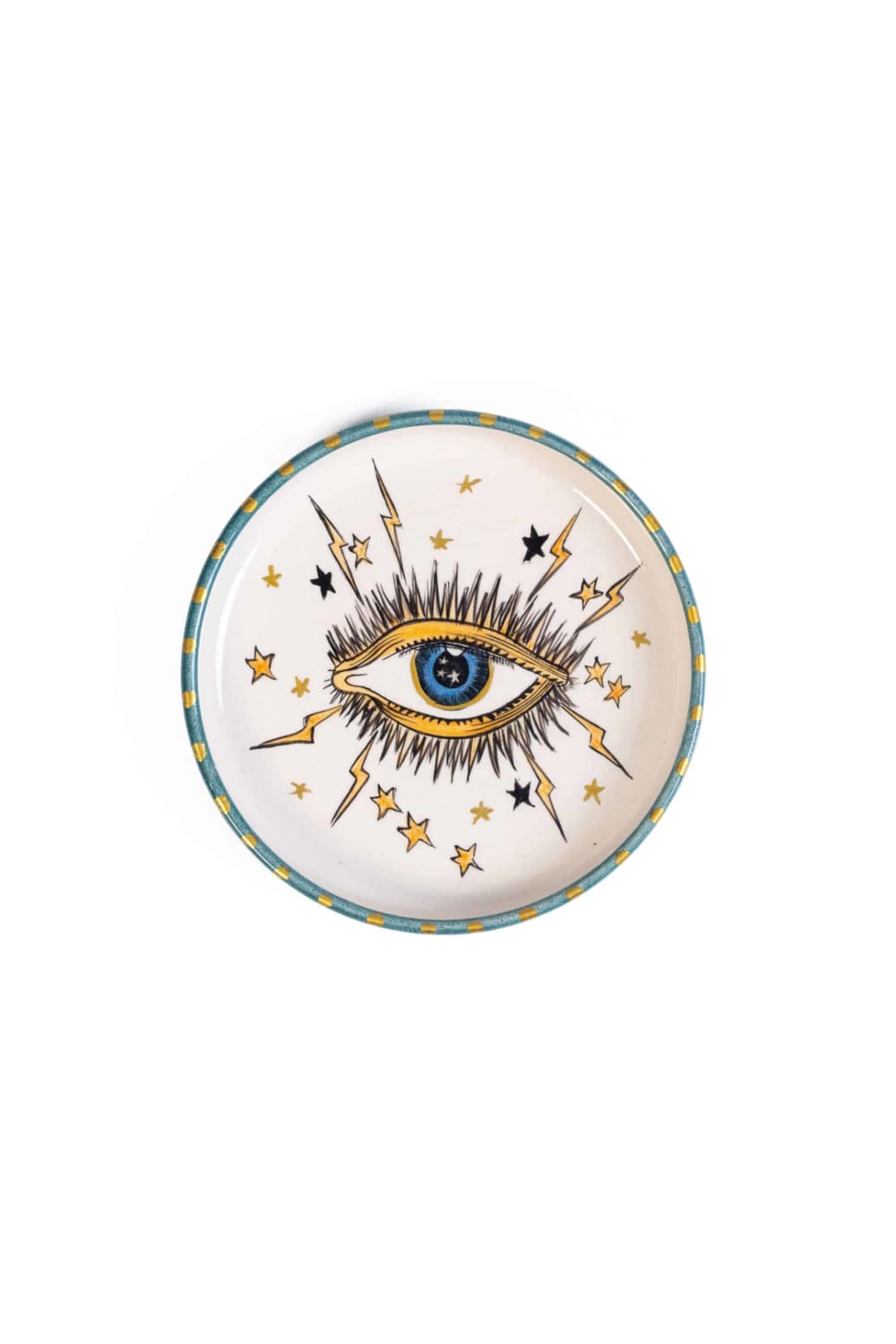Feeling Good Inside-Signature Eye Handmade Seramik Green Mini Tabak-Tabak & Kase-1-roqelvaxirum.shop
