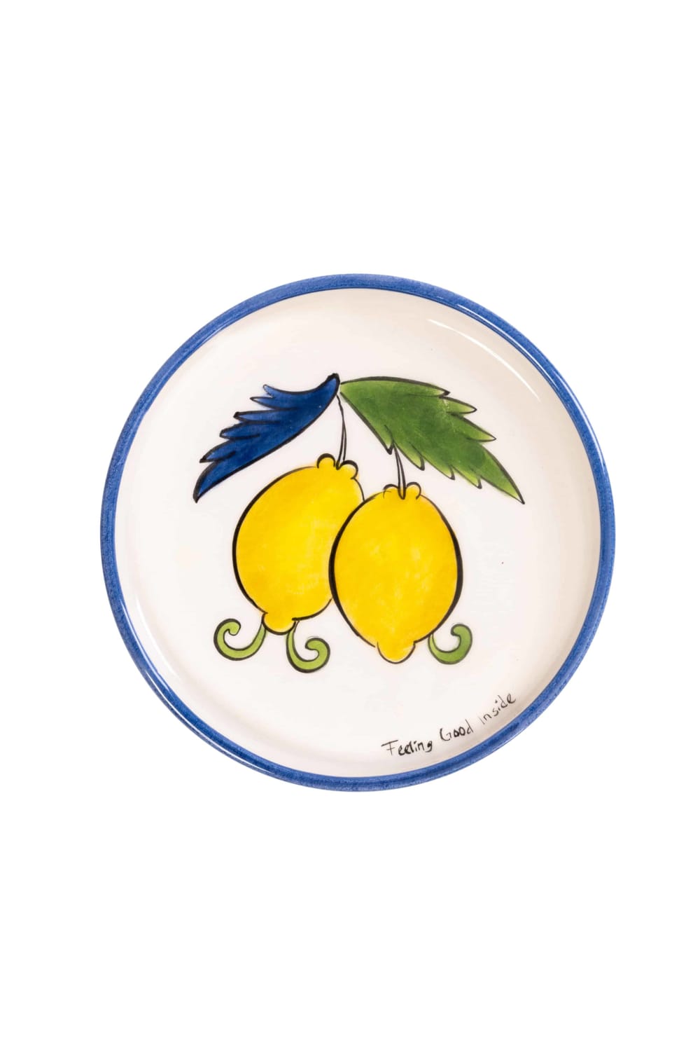Feeling Good Inside-Sorrento Lemon Collection Handmade Seramik Mavi Mini Tabak-Tabak & Kase-1-roqelvaxirum.shop