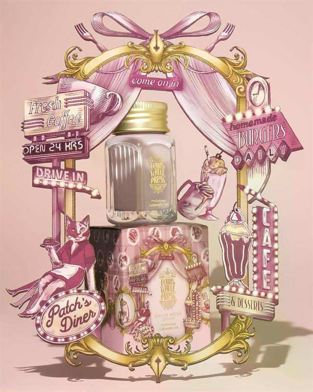 Ferris Wheel Press-Mauve Moon Diner Kaligrafi Şişe Mürekkep 28 Ml-Şişe Mürekkep-7-roqelvaxirum.shop