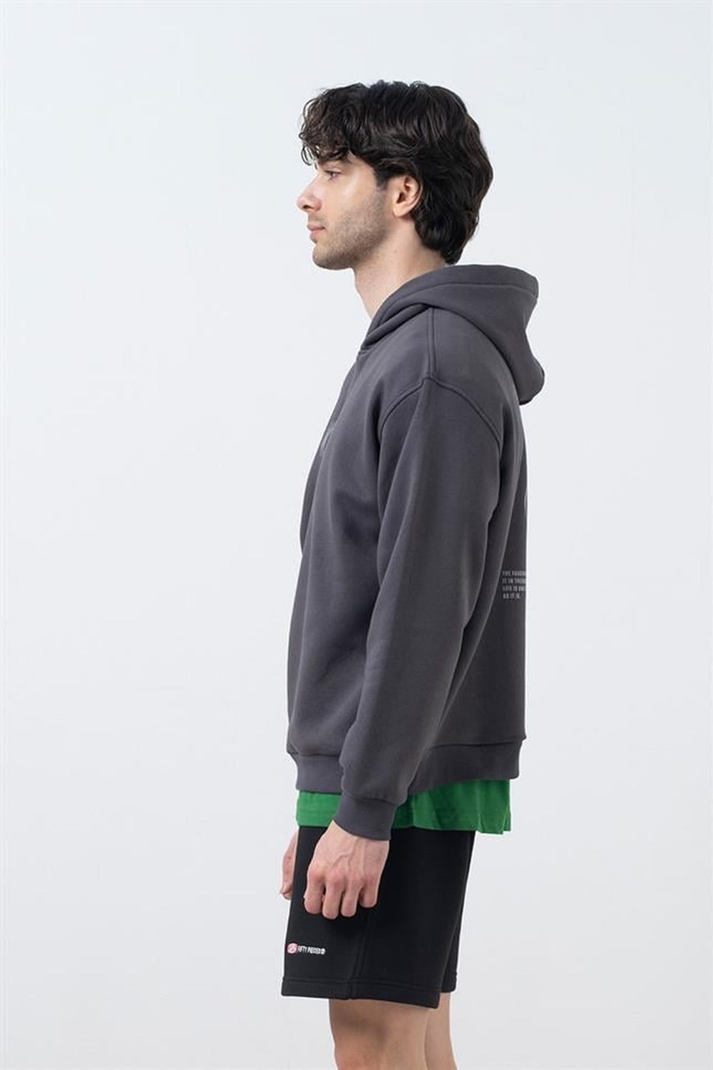 Fifty Pieces-Antrasit Düşük Omuzlu Sırt Baskılı Hoodie-Sweatshirts & Hoodies-3-roqelvaxirum.shop