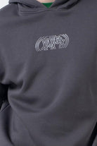 Fifty Pieces-Antrasit Düşük Omuzlu Sırt Baskılı Hoodie-Sweatshirts & Hoodies-5-roqelvaxirum.shop