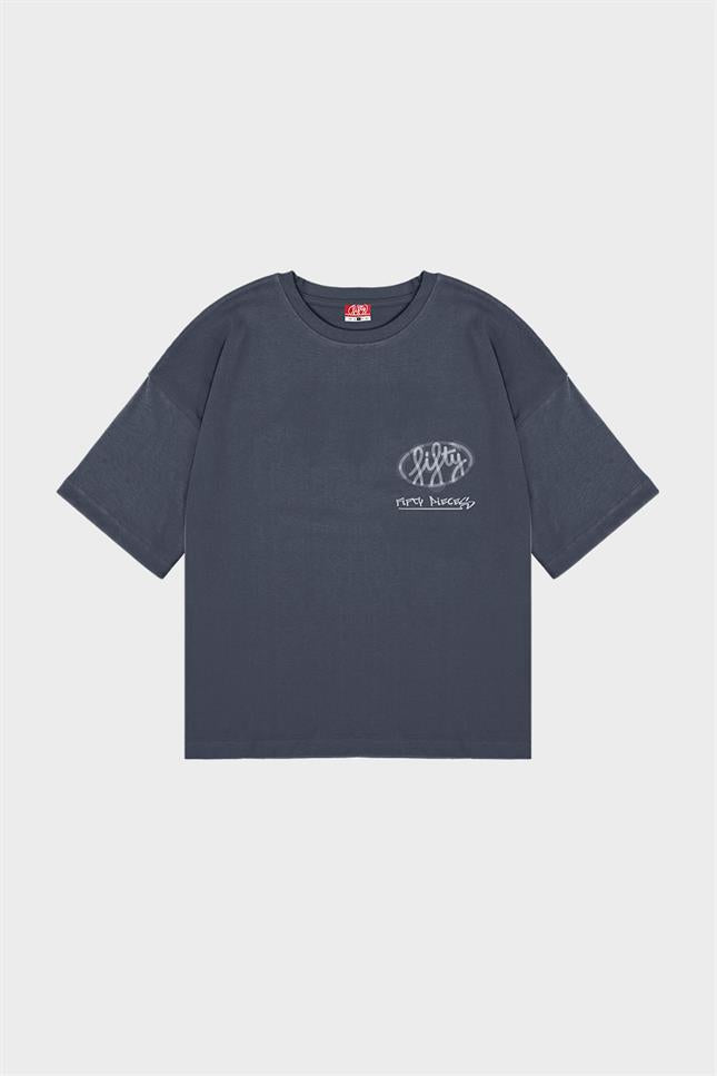 Fifty Pieces-Antrasit Oversize Asit Yıkamalı T-Shirt-T-Shirts-5-roqelvaxirum.shop