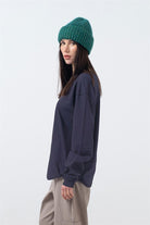 Fifty Pieces-Antrasit Uzun Kollu Oversize T-Shirt-T-Shirts-4-roqelvaxirum.shop