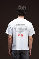 Fifty Pieces-Beyaz Düşük Omuzlu Sırt Baskılı T-Shirt-T-Shirts-3-roqelvaxirum.shop