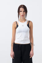 Fifty Pieces-Beyaz Halter Yaka Atlet-Top-1-roqelvaxirum.shop