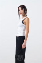 Fifty Pieces-Beyaz Halter Yaka Atlet-Top-3-roqelvaxirum.shop