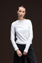 Fifty Pieces-Beyaz Kapüşonlu Uzun Kollu Bluz-T-Shirts-2-roqelvaxirum.shop