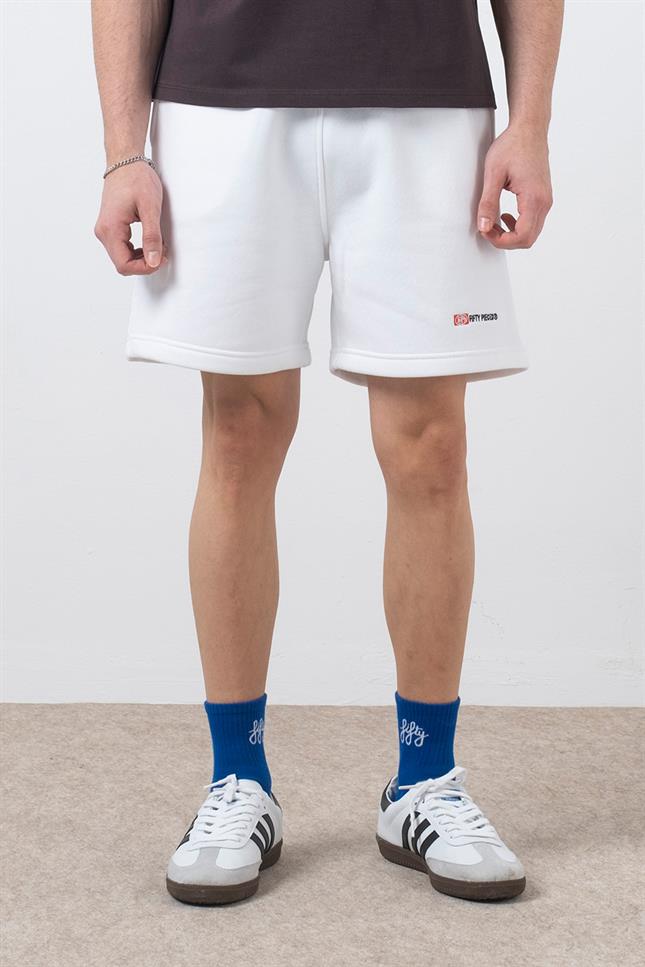 Fifty Pieces-Beyaz Loose Fit Jogger Şort-Şort-2-roqelvaxirum.shop