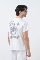 Fifty Pieces-Beyaz Regular Fit Sırt Baskılı T-Shirt-T-Shirts-1-roqelvaxirum.shop