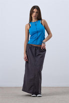 Fifty Pieces-Canlı Mavi Core Kontrast Dikişli Halter Yaka Atlet-Top-4-roqelvaxirum.shop