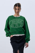 Fifty Pieces-Canlı Yeşil Core Mid Length Sweatshirt-Sweatshirts & Hoodies-2-roqelvaxirum.shop