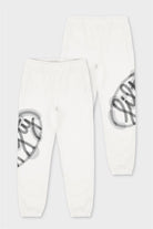Erkek Beyaz Loose Fit Jogger Pantolon