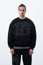 Fifty Pieces-Erkek Siyah Core Oversize Sweatshirt-Sweatshirts & Hoodies-1-roqelvaxirum.shop