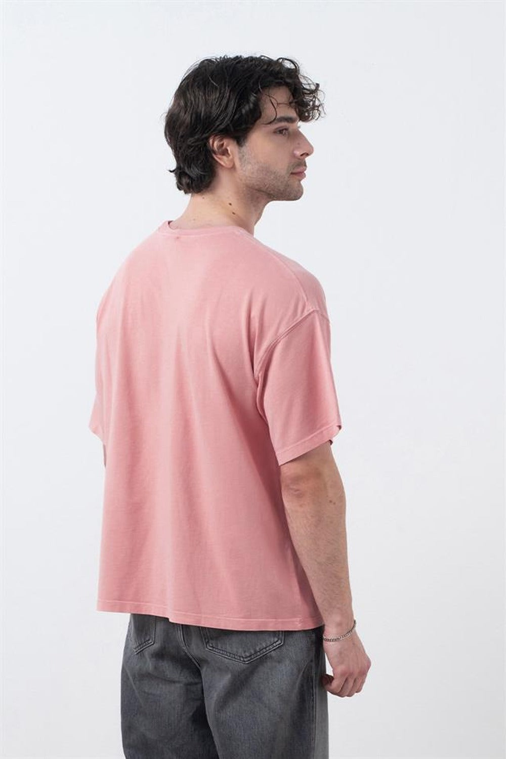 Fifty Pieces-Gül Kurusu Düşük Omuzlu Asit Yıkamalı T-Shirt-T-Shirts-3-roqelvaxirum.shop