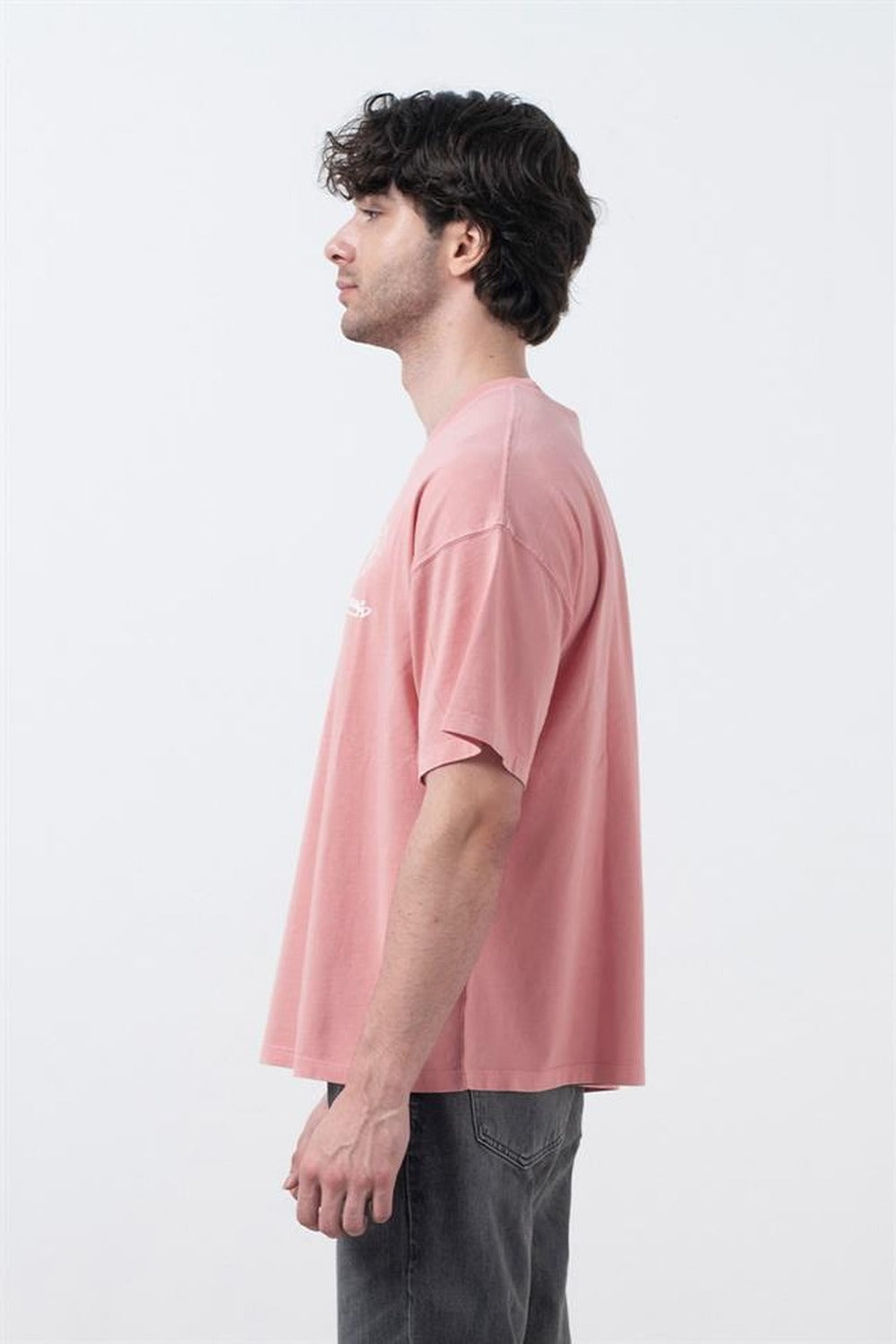 Fifty Pieces-Gül Kurusu Düşük Omuzlu Asit Yıkamalı T-Shirt-T-Shirts-4-roqelvaxirum.shop