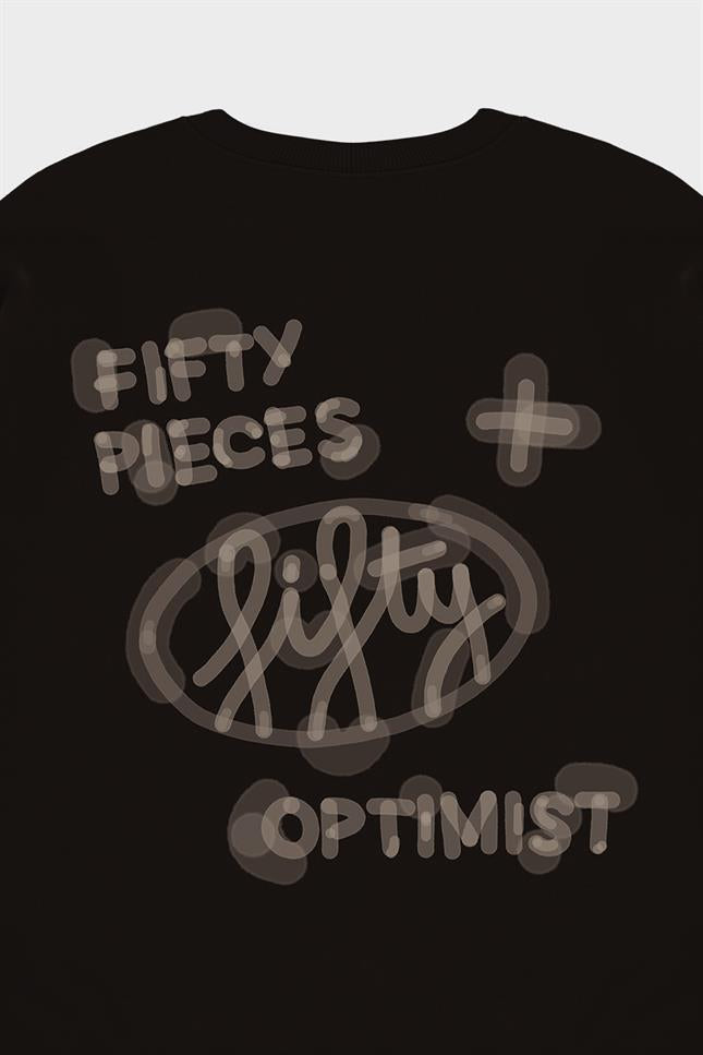 Fifty Pieces-Kahverengi Düşük Omuzlu Sırt Baskılı Sweatshirt-Sweatshirts & Hoodies-12-roqelvaxirum.shop