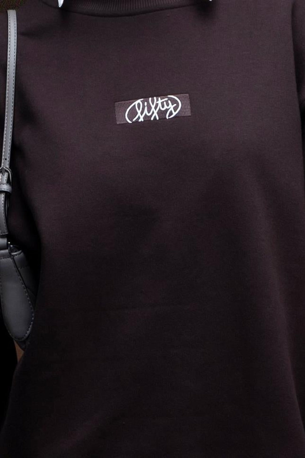 Fifty Pieces-Kahverengi Oversize Sırt Baskılı Sweatshirt-Sweatshirts & Hoodies-2-roqelvaxirum.shop