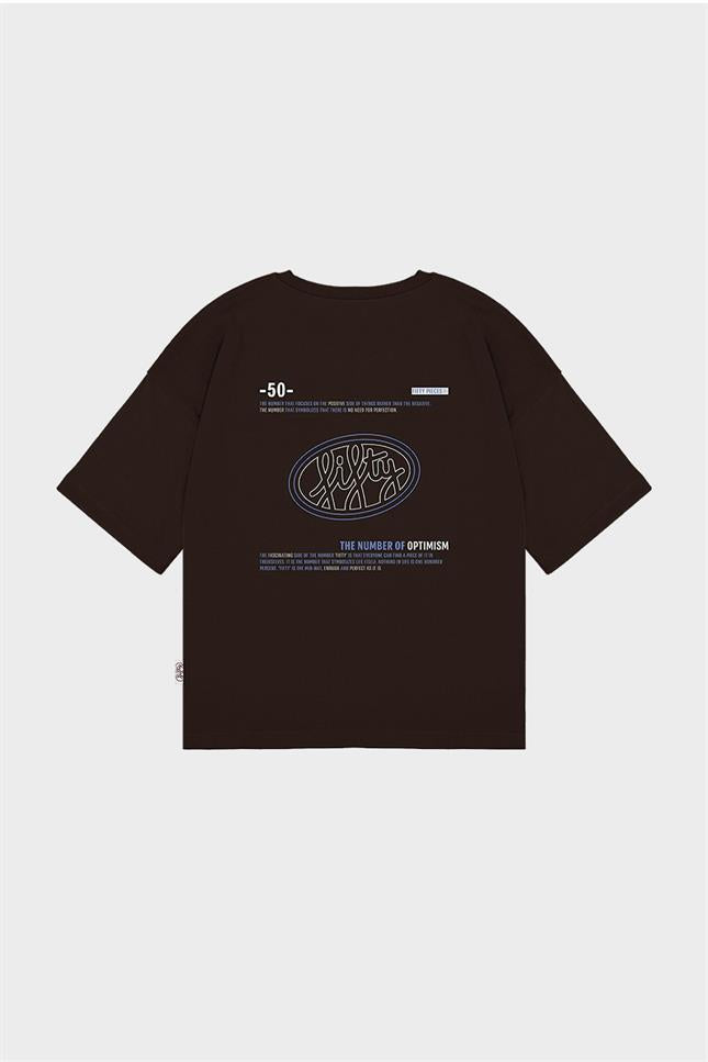 Fifty Pieces-Kahverengi Oversize Sırt Baskılı T-Shirt-T-Shirts-9-roqelvaxirum.shop