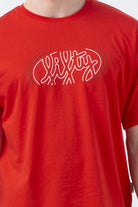 Fifty Pieces-Kırmızı Düşük Omuzlu Sırt Baskılı T-Shirt-T-Shirts-2-roqelvaxirum.shop