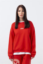 Fifty Pieces-Kırmızı Oversize Sırt Baskılı Sweatshirt-Sweatshirts & Hoodies-2-roqelvaxirum.shop