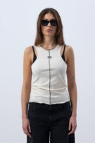 Fifty Pieces-Kum Core Kontrast Dikişli Halter Yaka Atlet-Top-1-roqelvaxirum.shop