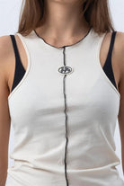Fifty Pieces-Kum Core Kontrast Dikişli Halter Yaka Atlet-Top-2-roqelvaxirum.shop